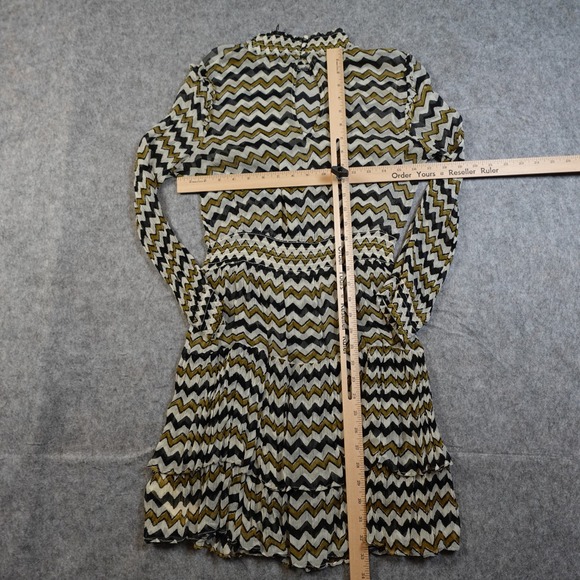 Anthropologie Dress Womens 6 HD Paris Sierade Printed Beaded Socked Sheer Mini - Picture 9 of 12